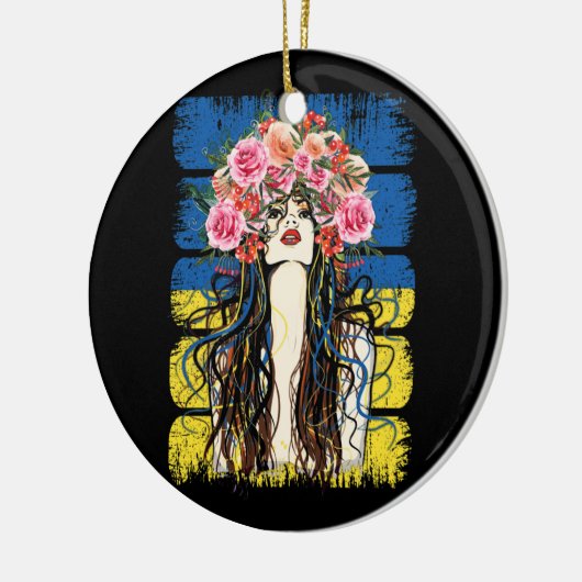 ウクライナフラッグファッショナブルウクライナジークヴィレッジ セラミックオーナメント (左)