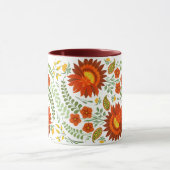 ウクライナフローラフォークパターン。ウクライナ マグカップ (中央)