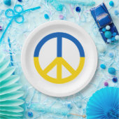 ウクライナブルーイエローフラッグ平和シンボル記号 ペーパープレート (パーティー)