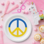 ウクライナブルーイエローフラッグ平和シンボル記号 ペーパープレート (パーティー)