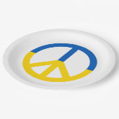 ウクライナブルーイエローフラッグ平和シンボル記号 ペーパープレート (アングル)