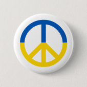 ウクライナブルーイエローフラッグ平和シンボル記号 缶バッジ (正面)