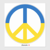 ウクライナブルーイエローフラッグ色の平和シンボル記号 シール (シート)