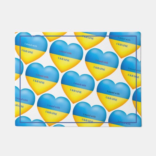 ウクライナブルー黄色でスタンド ドアマット (正面)