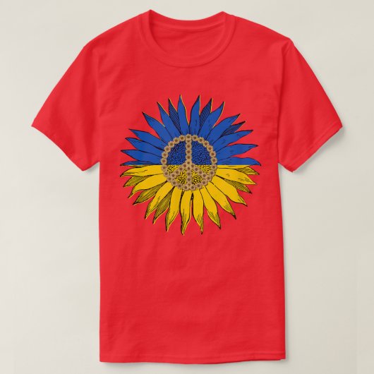 ウクライナブルー黄色ひまわりサポート平和ノベルト Tシャツ (デザイン正面)