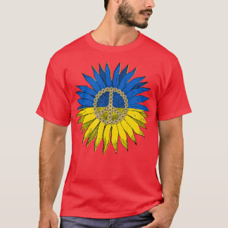 ウクライナブルー黄色ひまわりサポート平和ノベルト Tシャツ