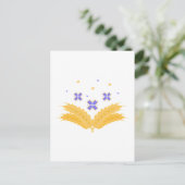 ウクライナプリント – 刺繍と穀物 ポストカード (スタンド正面)