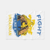 ウクライナベアウクライナマウンテンエッセンティのような戦い フリースブランケット (正面(横))