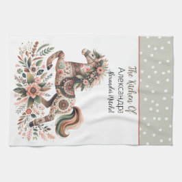 ウクライナホースフォーク キッチンタオル