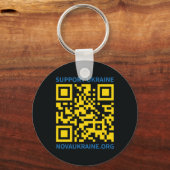 ウクライナラウンドキーチェーンをサポート キーホルダー (正面)