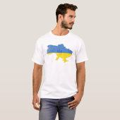 ウクライナラバーウクライナマップ国旗 Tシャツ (正面フル)