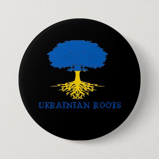 ウクライナルーツツリーシルエット 缶バッジ (正面)