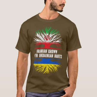 ウクライナルーツ国旗で育てられたイラン人 Tシャツ