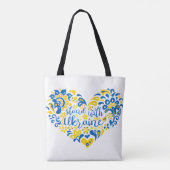 ウクライナレタリングとハートトートバッグとスタンド トートバッグ (裏面)