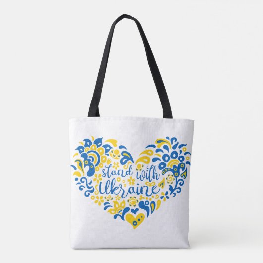 ウクライナレタリングとハートトートバッグとスタンド トートバッグ (裏面)
