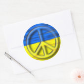 ウクライナロゴの平和フラグのラウンドクラシックステッカー ラウンドシール (封筒)