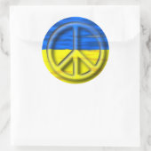 ウクライナロゴの平和フラグのラウンドクラシックステッカー ラウンドシール (バッグ)