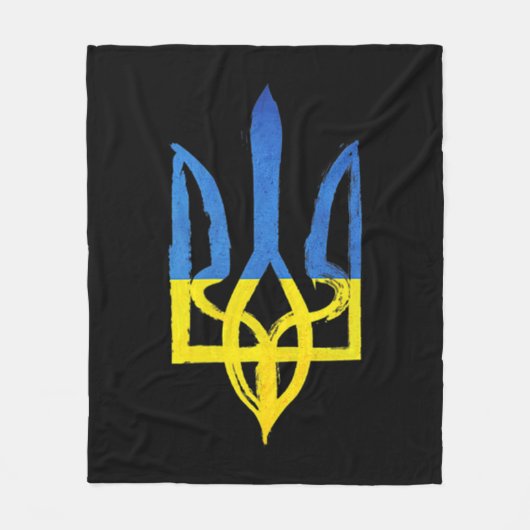 ウクライナヴィンテージトリデントポケットハートサポート フリースブランケット (正面)