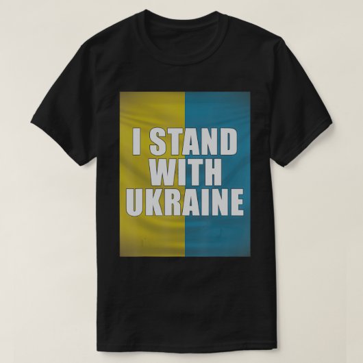 ウクライナ人と共にウクライナ祈人に対し救て立つ Tシャツ (デザイン正面)