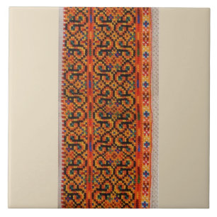 ウクライナ人のHutsul Vyshyvanka Rushnykの刺繍 タイル