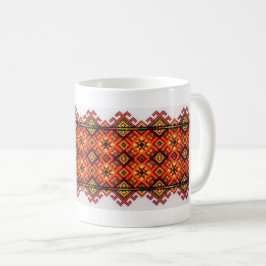 ウクライナ人のVyshyvanka Hutsulの刺繍のオレンジのマグ コーヒーマグカップ