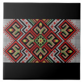ウクライナ人のVyshyvanka Rushnykの刺繍 タイル (正面)