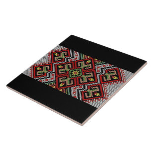 ウクライナ人のVyshyvanka Rushnykの刺繍 タイル