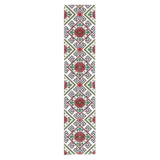 ウクライナ伝統的のクリスマステーブルランナー ショートテーブルランナー (正面)