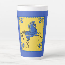 ウクライナ伝統的スラブフォークアート カフェラテマグ