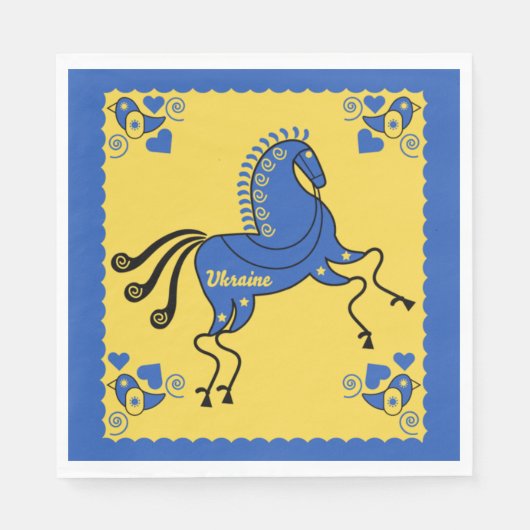 ウクライナ伝統的スラブフォークアート スタンダードランチョンナプキン (正面)
