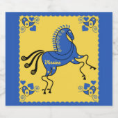 ウクライナ伝統的スラブフォークアート スパークリングワインラベル (シングルラベル)