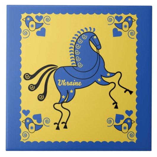 ウクライナ伝統的スラブフォークアート タイル (正面)