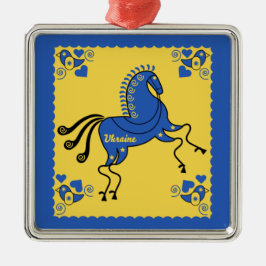 ウクライナ伝統的スラブフォークアート メタルオーナメント