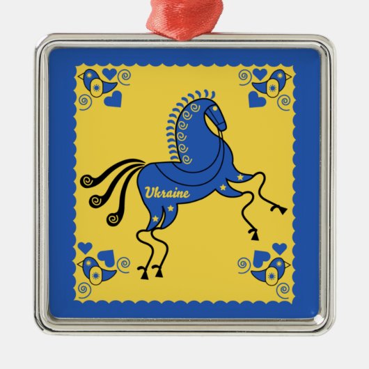 ウクライナ伝統的スラブフォークアート メタルオーナメント (正面)