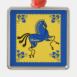 ウクライナ伝統的スラブフォークアート メタルオーナメント