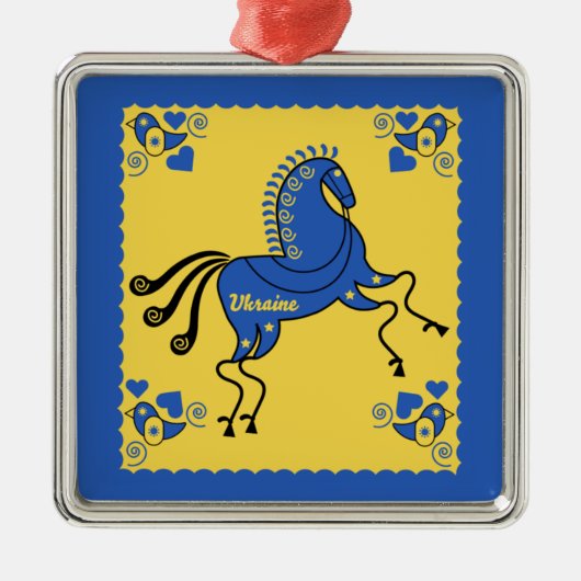 ウクライナ伝統的スラブフォークアート メタルオーナメント (正面)