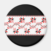 ウクライナ伝統的フォークモチーフ民族幾何学fl マグネット (正面)