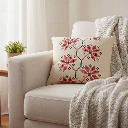 ウクライナ伝統的ン刺繍装飾用クッション アクセントクッション