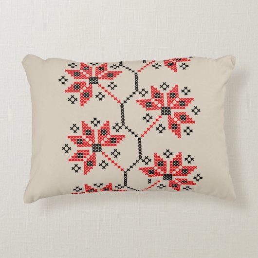ウクライナ伝統的ン刺繍装飾用クッション アクセントクッション (正面)