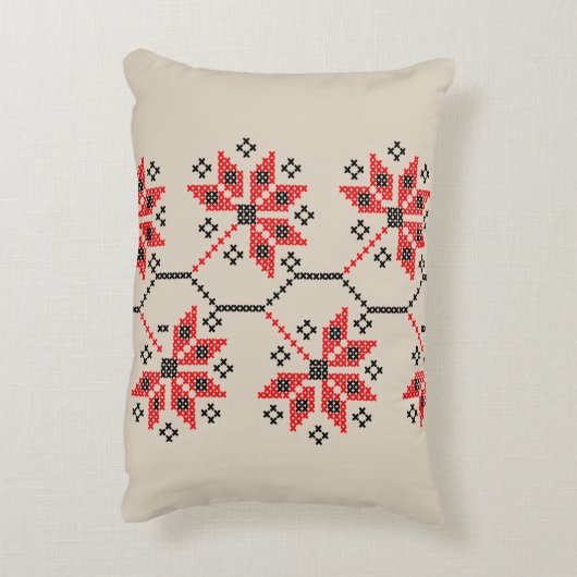 ウクライナ伝統的ン刺繍装飾用クッション アクセントクッション (裏面(縦))