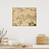 ウクライナ初期地図1648 ポスター (キッチン)