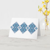 ウクライナ刺繍ブルーヴィシュヴァンカ カード (黄色い花)