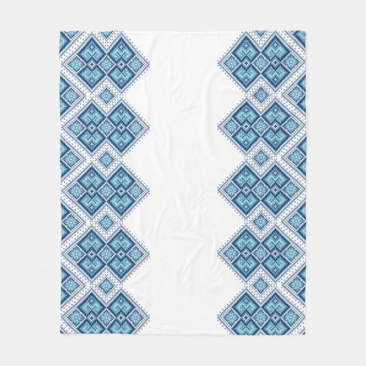 ウクライナ刺繍ブルーヴィシュヴァンカ フリースブランケット (正面)