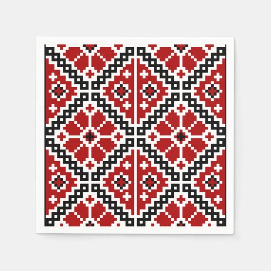 ウクライナ刺繍 スタンダードカクテルナプキン (正面)