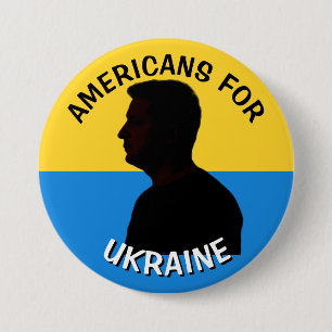 ウクライナ向けアメリカ人   Zelenskyyサポート 缶バッジ