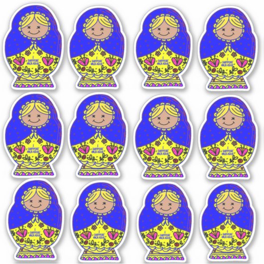 ウクライナ営巣人形 シール (正面)