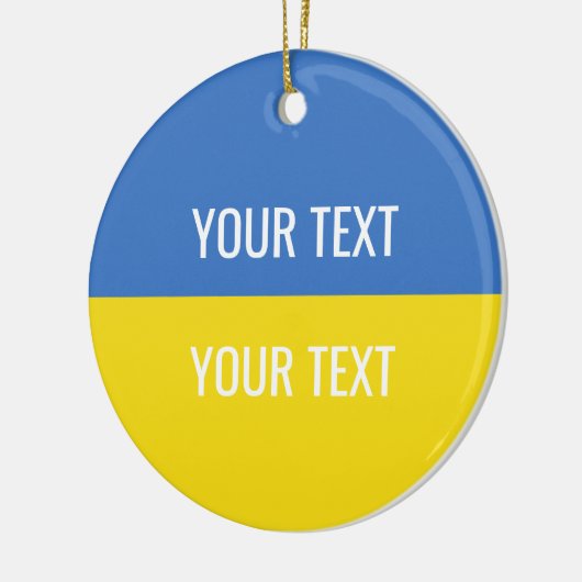 ウクライナ国カスタム旗で立つ セラミックオーナメント (左)