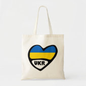 ウクライナ国コード国旗のハート, UKR トートバッグ (正面)