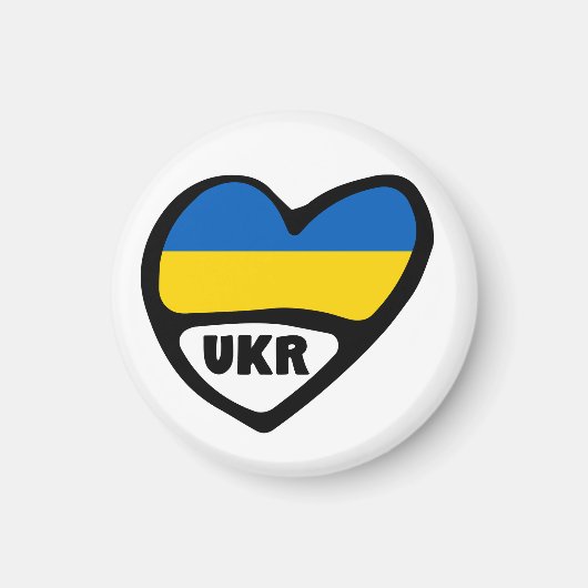 ウクライナ国コード国旗のハート, UKR マグネット (正面)