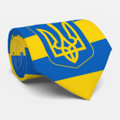 ウクライナ国旗とウクライナのビジネスストライプ ネクタイ (ロール)